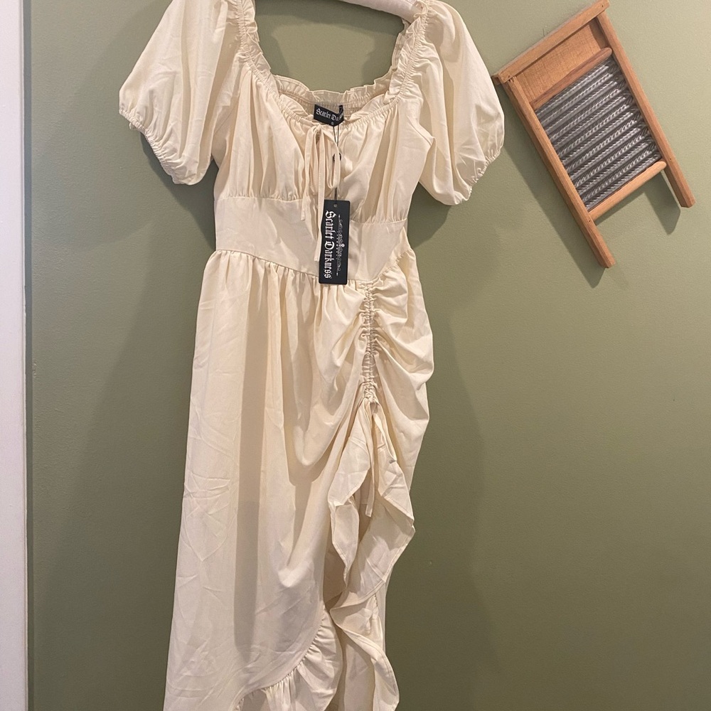 Scarlet darkness NWT Off-White Asymmetrical Ruched Dress